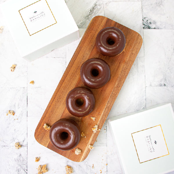 
                  
                    Load image into Gallery viewer, Keto Dark Chocolate Glazed Donuts (4 pieces)
                  
                