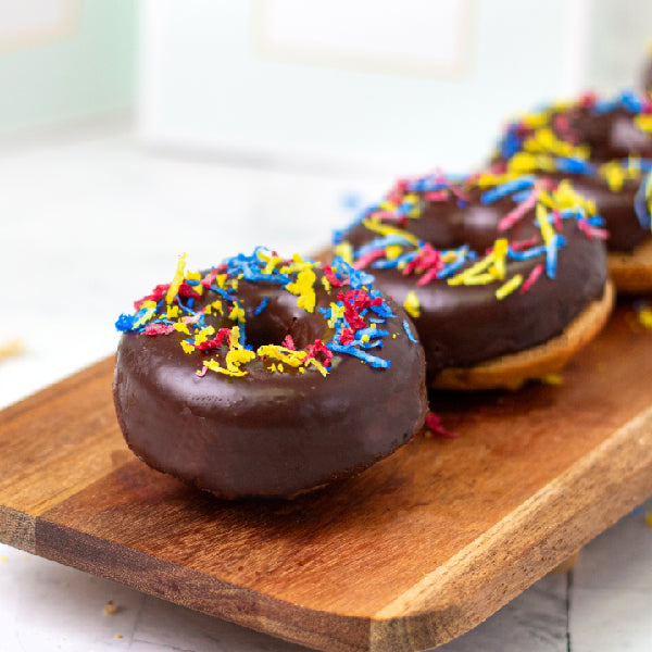 Keto Dark Chocolate Sprinkle Donuts (4 Pieces)