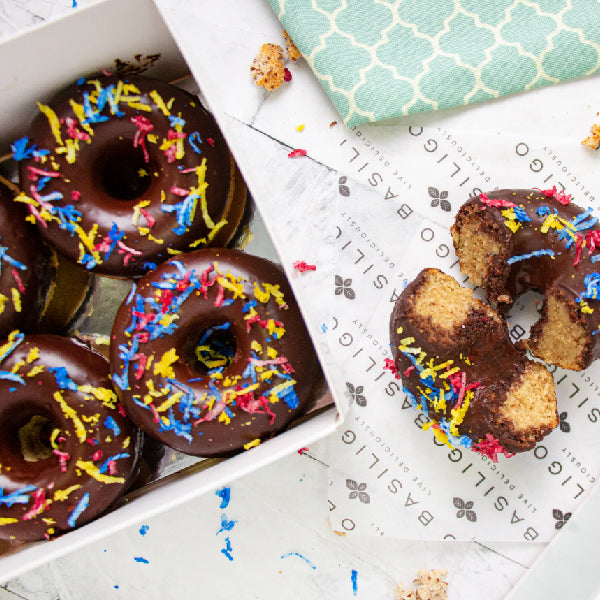
                  
                    Load image into Gallery viewer, Keto Dark Chocolate Sprinkle Donuts (4 Pieces)
                  
                