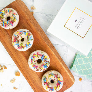 
                  
                    Load image into Gallery viewer, Keto Monk Fruit &amp;amp; Sprinkle Glazed Donuts (4 pieces)
                  
                